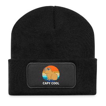 Capibara Capybara - Recycelte Patch Beanie - Schwarz - Vorne