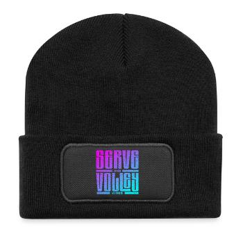 Tennis serve and volley style - Recycelte Patch Beanie - Schwarz - Vorne