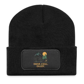 Camping-car - Beanie recyclé à patch - noir - Devant