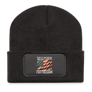 Vintage American Flag Positive - Recycled Patch Beanie - dark grey - Front