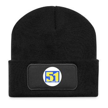 Ikonisches La Marne-Logo in leuchtenden Farben - Recycelte Patch Beanie - Schwarz - Vorne