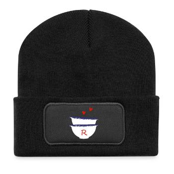 Letter r Breton bowls - Recycled Patch Beanie - black - Front
