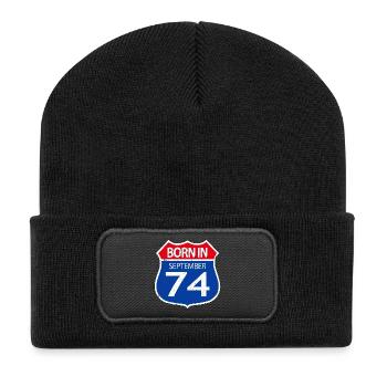 Born_in_September_74 - Beanie recyclé à patch - noir - Devant