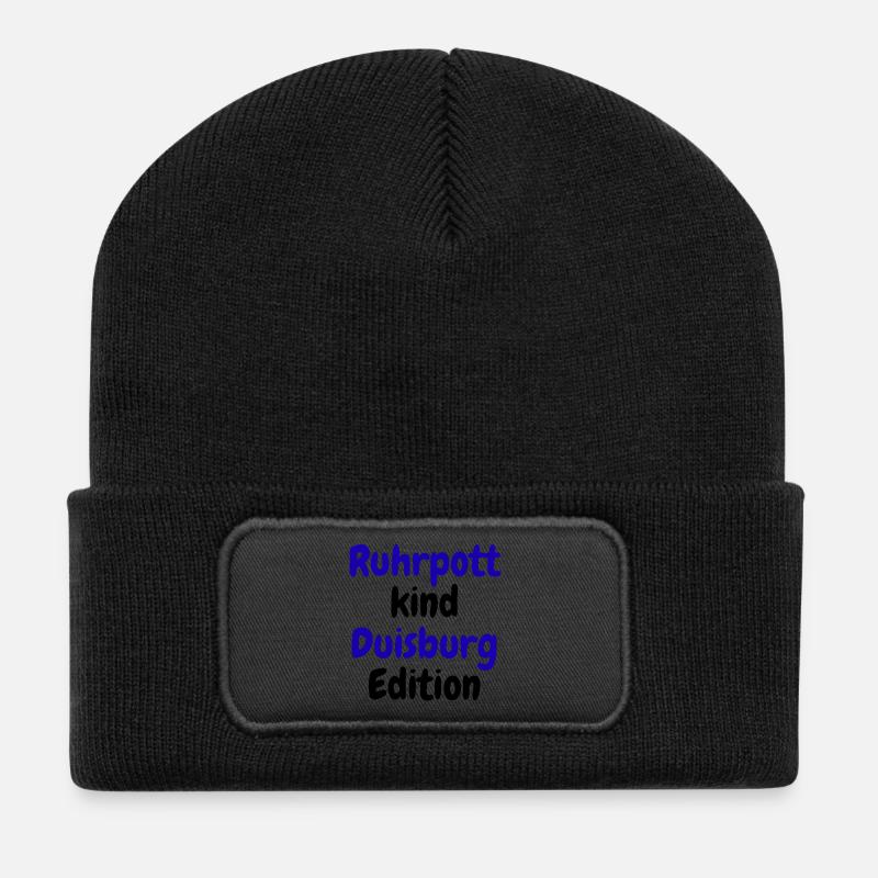 Ruhrpott Kind - Duisburg Edition  - Recycelte Patch Beanie - Schwarz