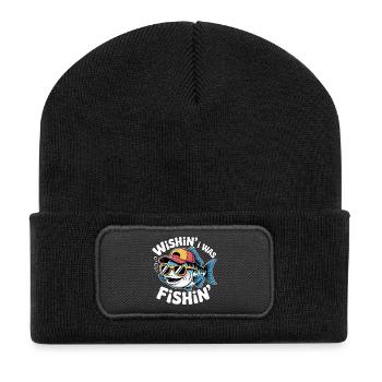 Sports nautiques Drôle Poisson Design Pêcheur Pêcheur - Beanie recyclé à patch - noir - Devant