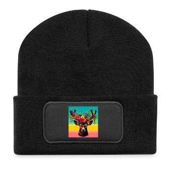 Deer - Recycled Patch Beanie - black - Front