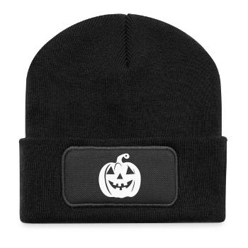 Motifs de citrouilles effrayantes pour Halloween - Beanie recyclé à patch - noir - Devant