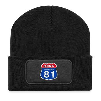 Geboren_im_September_81 - Recycelte Patch Beanie - Schwarz - Vorne