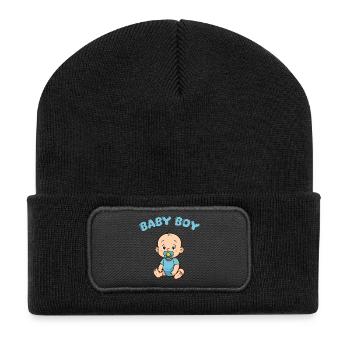 Imprimé Bébé Garçon Mignon - Beanie recyclé à patch - noir - Devant