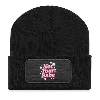not your babe / y2k design - Recycled Patch Beanie - black - Front