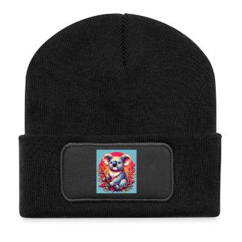 Koala - Recycelte Patch Beanie - Schwarz - Vorne