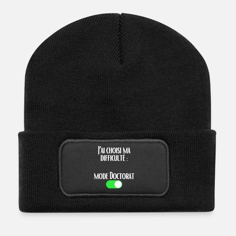 Ich habe meinen Schwierigkeitsgrad Doktoratsmodus aktiviert gewählt - Recycelte Patch Beanie - Schwarz
