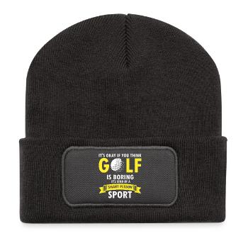 In My Head I'm Playing Golf Funny Retro Joke - Recycled Patch Beanie - dark grey - Front