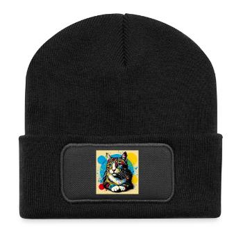 cat - Recycled Patch Beanie - black - Front