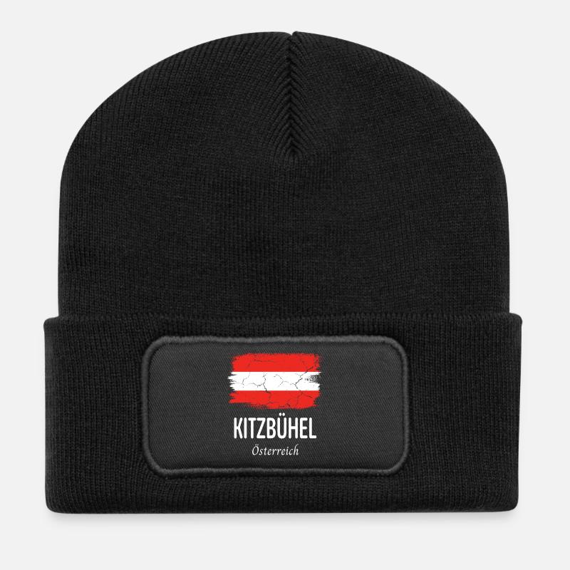 Kitzbühel - Beanie recyclé à patch - noir