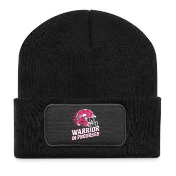 Breast Cancer Awareness Warrior In Progress - Recycled Patch Beanie - black - Front