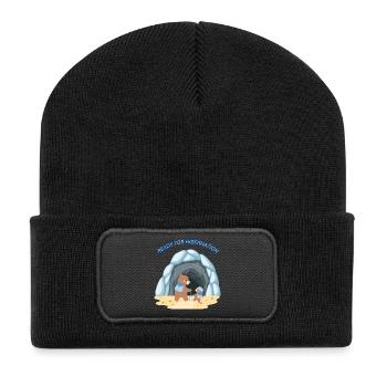 Famille d’ours - Beanie recyclé à patch - noir - Devant