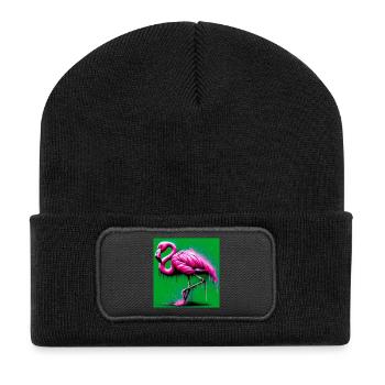 flamingo - Recycled Patch Beanie - black - Front