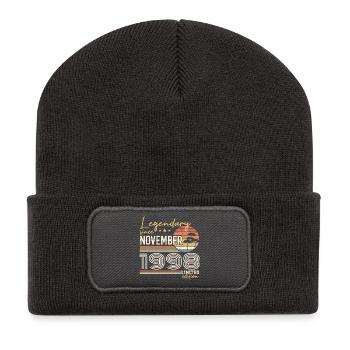 Jahrgang November 1968 RetroNovember 1968 - Recycelte Patch Beanie - Dunkelgrau - Vorne