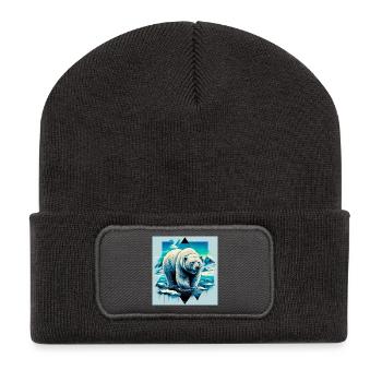 polar bear - Recycled Patch Beanie - dark grey - Front