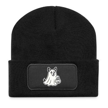 Chien Fantôme Halloween - Beanie recyclé à patch - noir - Devant