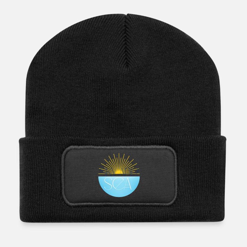 Himmel und Meer - Recycelte Patch Beanie - Schwarz