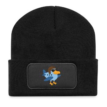 Ein Supervogelflugzeug - Recycelte Patch Beanie - Schwarz - Vorne