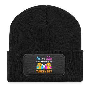 Thanksgiving Gender Reveal Future Maman - Beanie recyclé à patch - noir - Devant