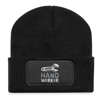 Bande dessinée artisanale avec clé - Beanie recyclé à patch - noir - Devant