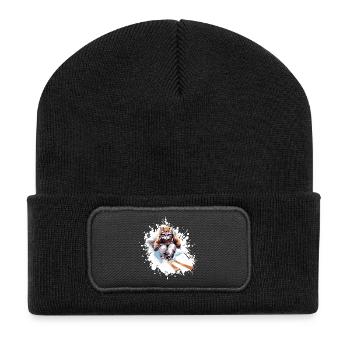 Cat Ski Skiing - Recycled Patch Beanie - black - Front