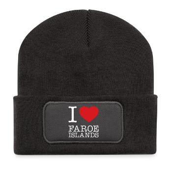 i love Faroe Islands - Recycled Patch Beanie - dark grey - Front