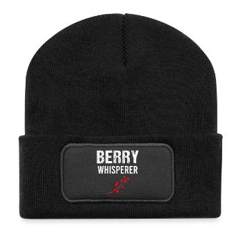 Blueberry Lustige Obst  Frucht Blaubeere Vintage - Recycelte Patch Beanie - Schwarz - Vorne
