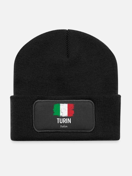 Turin - Recycelte Patch Beanie - Schwarz
