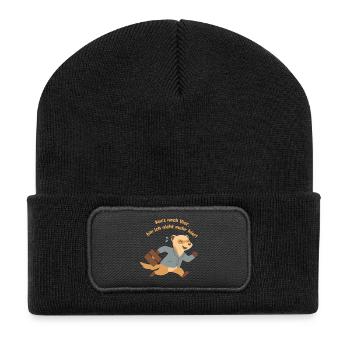 Four o'clock closing time Ferret, finally closing time - Recycled Patch Beanie - black - Front