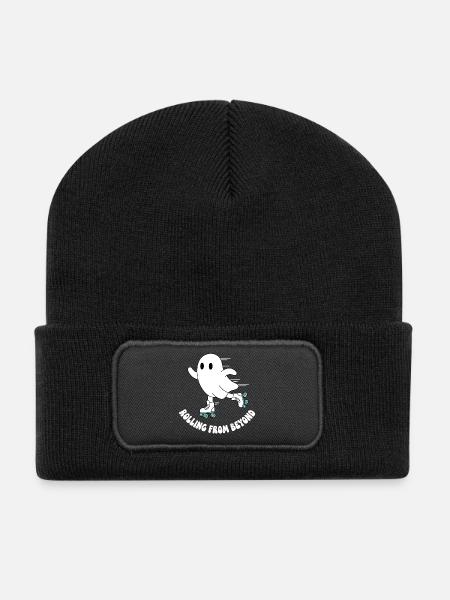 Geist auf Rollschuhen - Recycelte Patch Beanie - Schwarz
