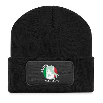 Mailand - Recycelte Patch Beanie - Schwarz - Vorne