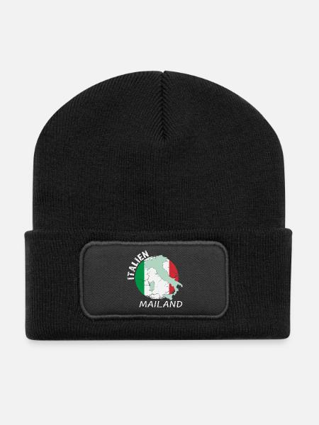 Milan - Beanie recyclé à patch - noir