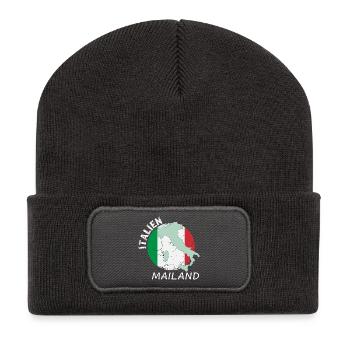 Milan - Recycled Patch Beanie - dark grey - Front