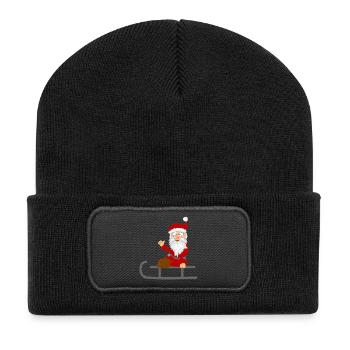 Santa Claus on the sleigh - Recycled Patch Beanie - black - Front