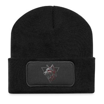 Alpha Spirit Geometric Wolf T-Shirt - Recycelte Patch Beanie - Schwarz - Vorne