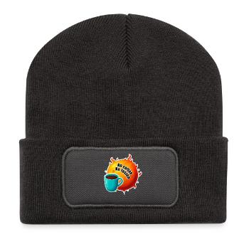 Soleil Pas de Café Pas de Fusion - Beanie recyclé à patch - charbon - Devant