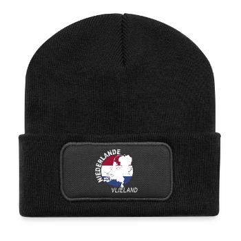 Vlieland - Recycelte Patch Beanie - Schwarz - Vorne