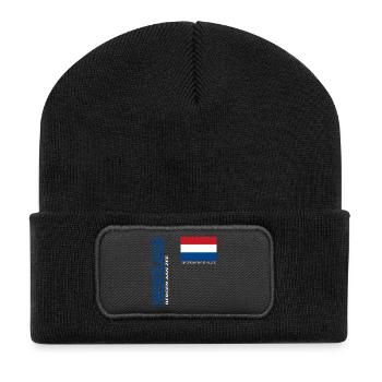 Bergen aan Zee - Recycelte Patch Beanie - Schwarz - Vorne