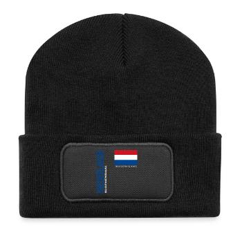Bloemendaal - Recycelte Patch Beanie - Schwarz - Vorne