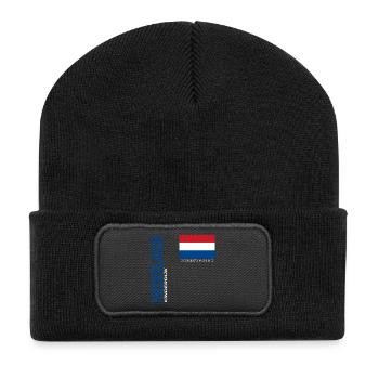 Kinderdijk - Recycelte Patch Beanie - Schwarz - Vorne