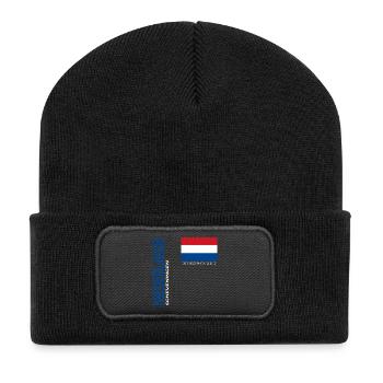 Scheveningen - Recycelte Patch Beanie - Schwarz - Vorne
