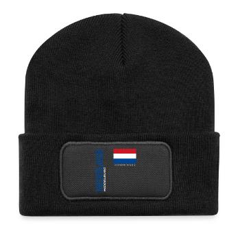 Middelburg - Recycelte Patch Beanie - Schwarz - Vorne