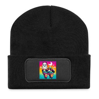 Alpaga - Beanie recyclé à patch - noir - Devant