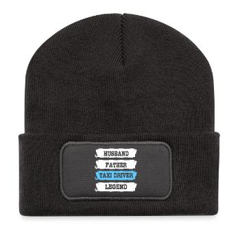 Taxi Taxifahrer - Recycelte Patch Beanie - Dunkelgrau - Vorne