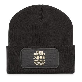 Tech Support I'm Here To Delete Your Cookies - Recycelte Patch Beanie - Dunkelgrau - Vorne